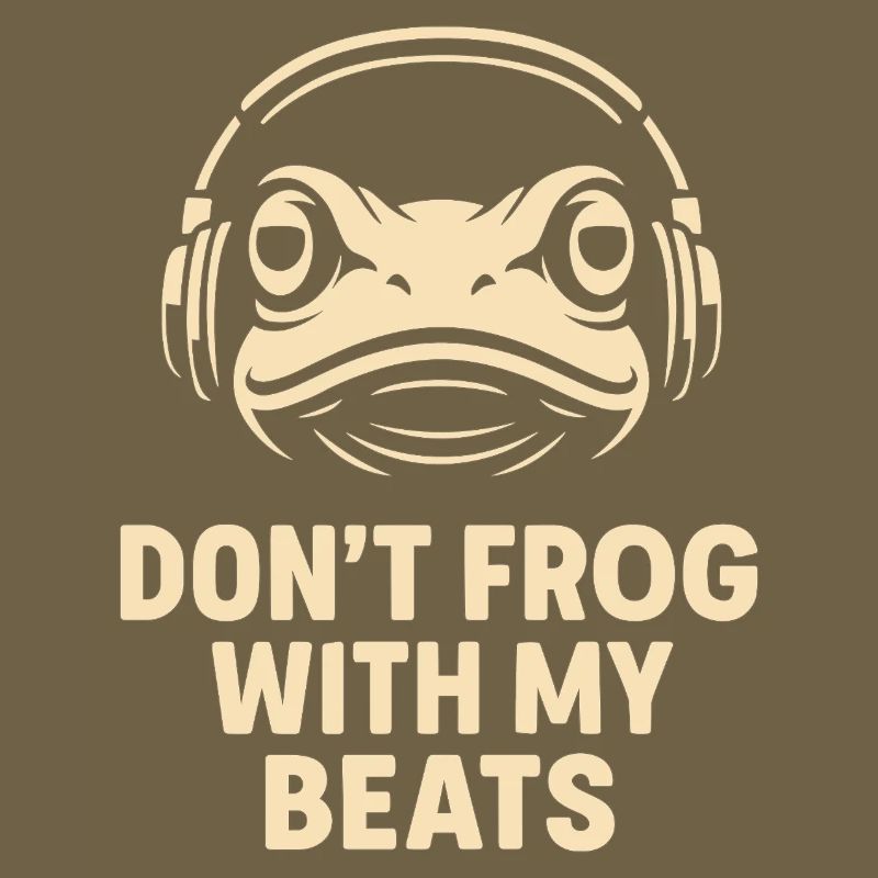 Frosch mit Kopfhörer