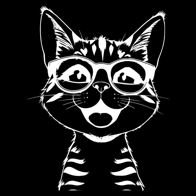 lachende Katze Brillen-Skizze
