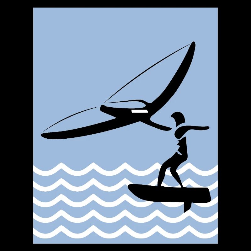 Silhouette de wingfoil en bord de mer