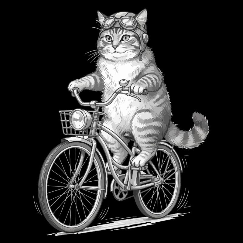 Katzenradfahrer mit Schutzbrille