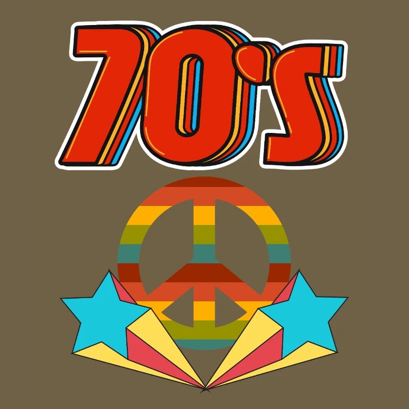 Retro 70er Frieden Regenbogen