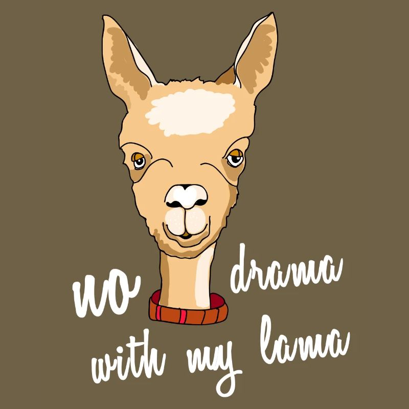 lama no drama alpaca camel face saying comic cute
