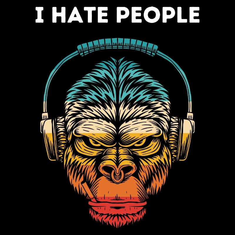 Gorilla Kopfhörer Regenbogen