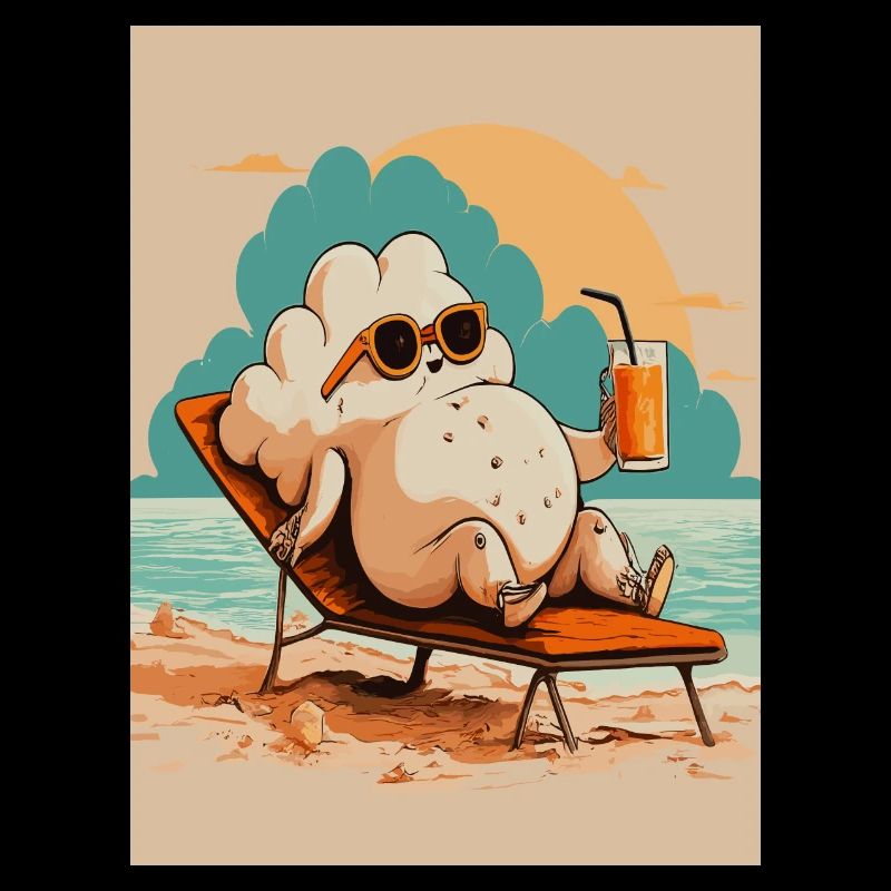 Relaxing Popcorn Strandurlaub Design