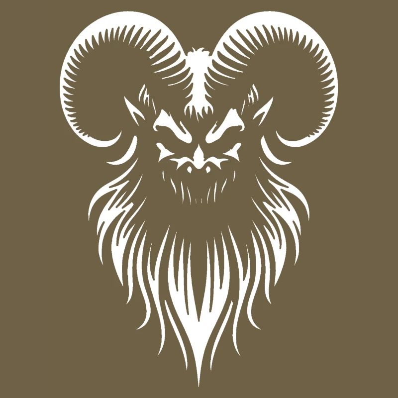 Demon Ram's Head - Gothic Goat Occult
