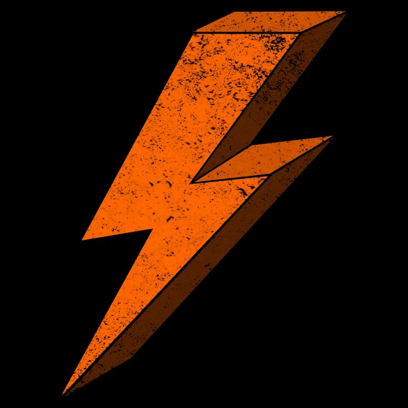 Energetischer Blitzeffekt in Orange 3D