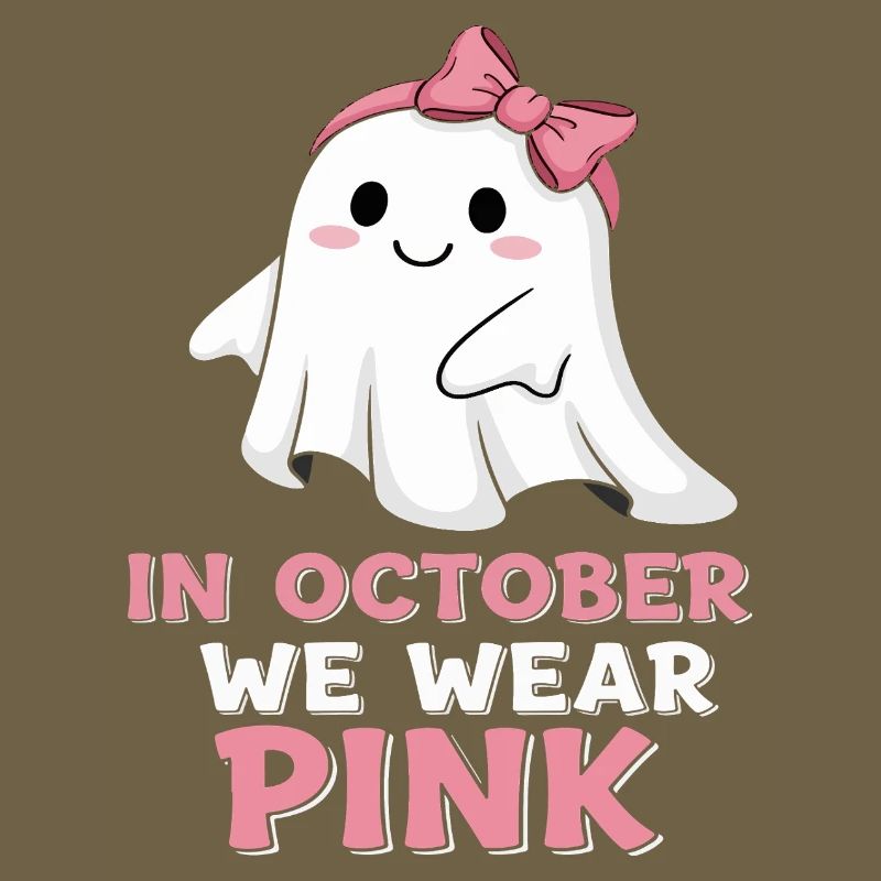 Whimsical Ghost October Pink Print