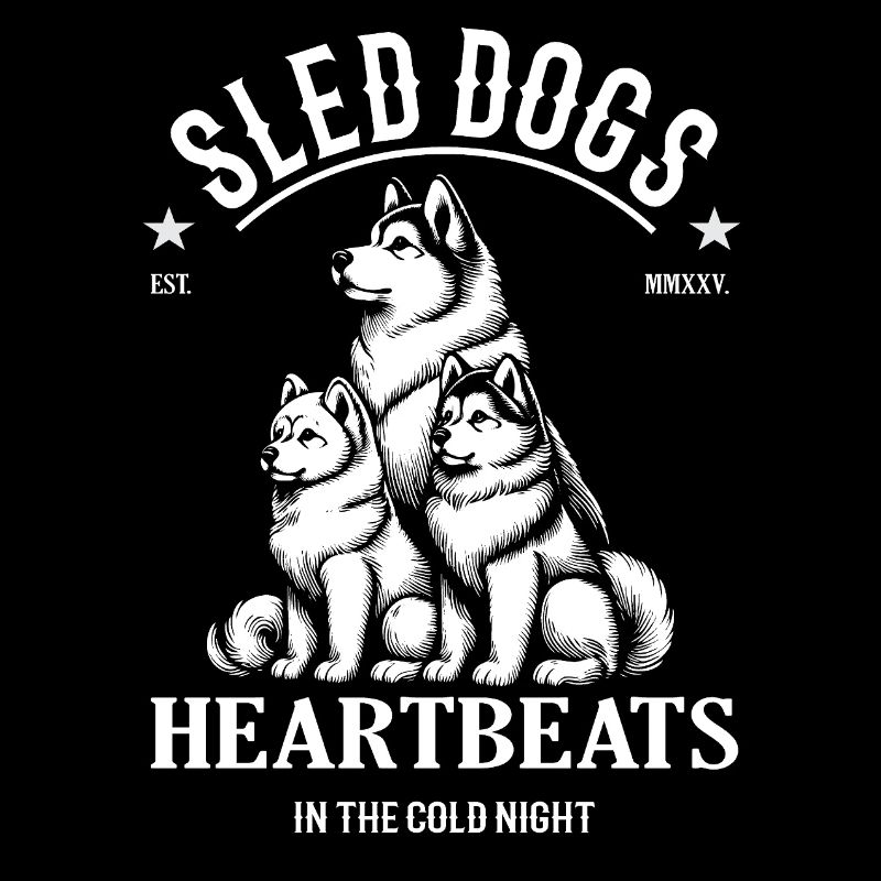 Schlittenhund Design – Heartbeats in Cold Night