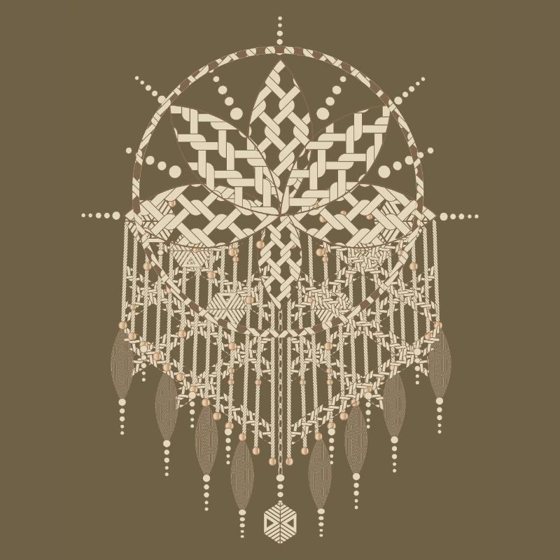Macramé pendant with ornate knot patterns