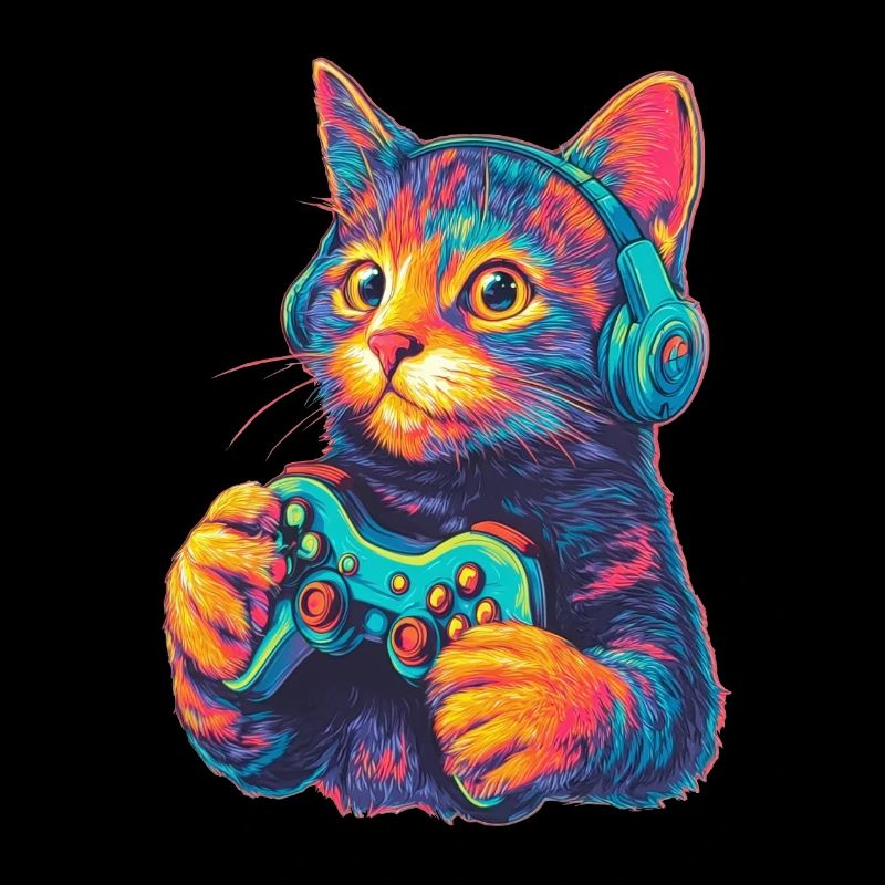 Joueur de chat drôle