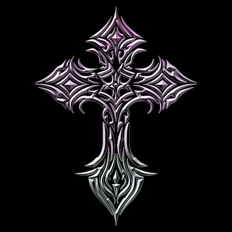 Irisierende Kreuz-Glyphe