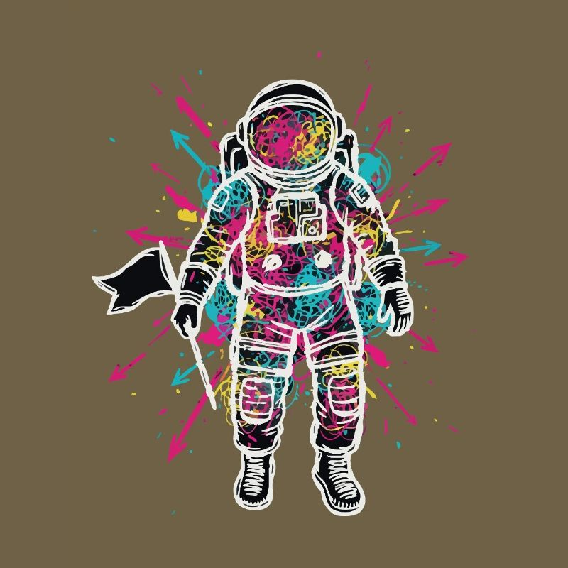 Astronaute Espace Scribble Gribouillis Couleur