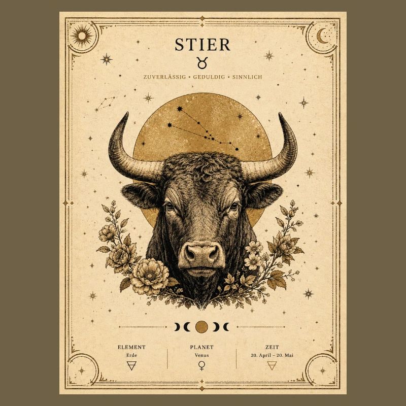 Stier Sternzeichen Vintage