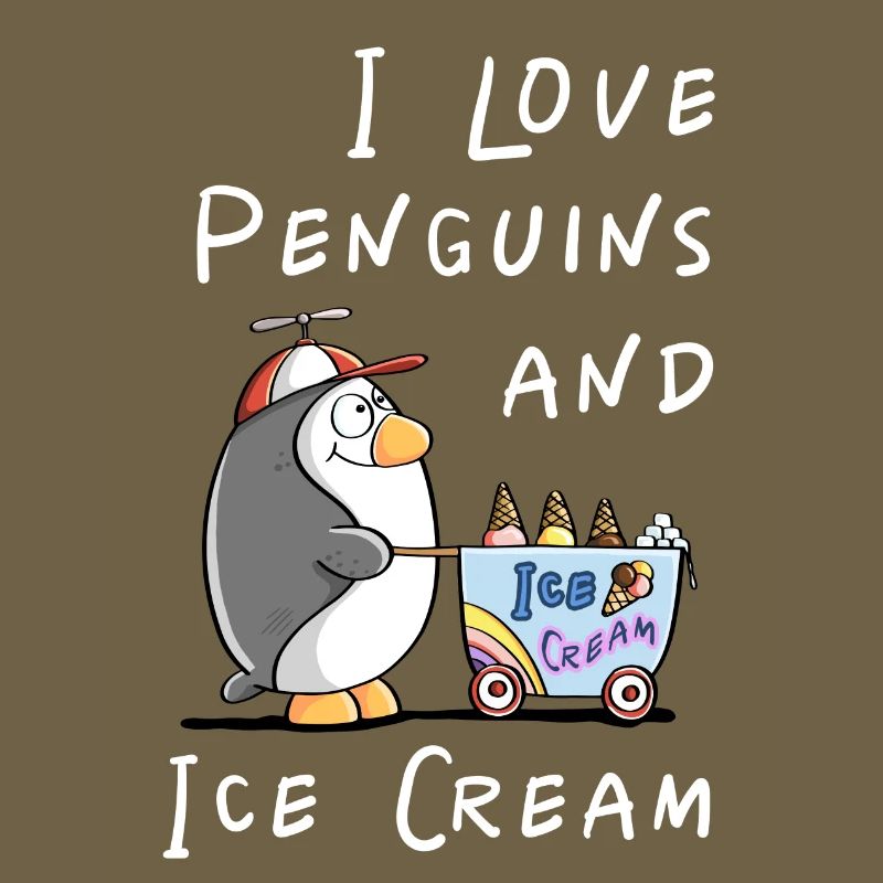 I Love Penguins and Eiscreme - Pinguin Eis Comic