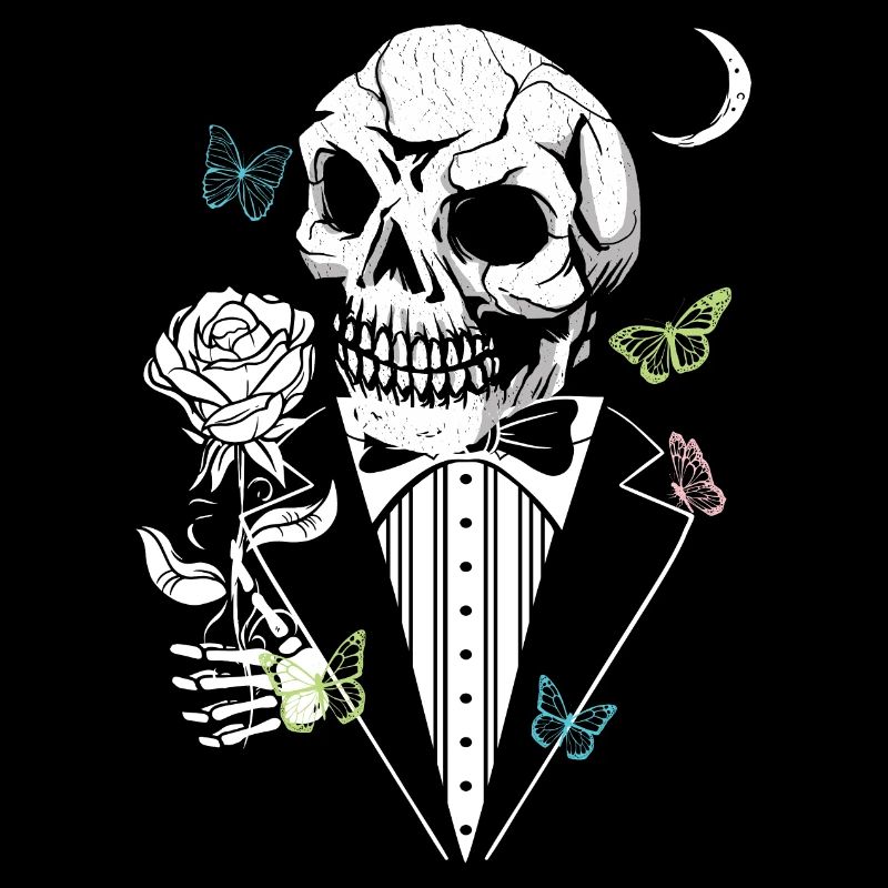 Gentelman Skull mit Rose