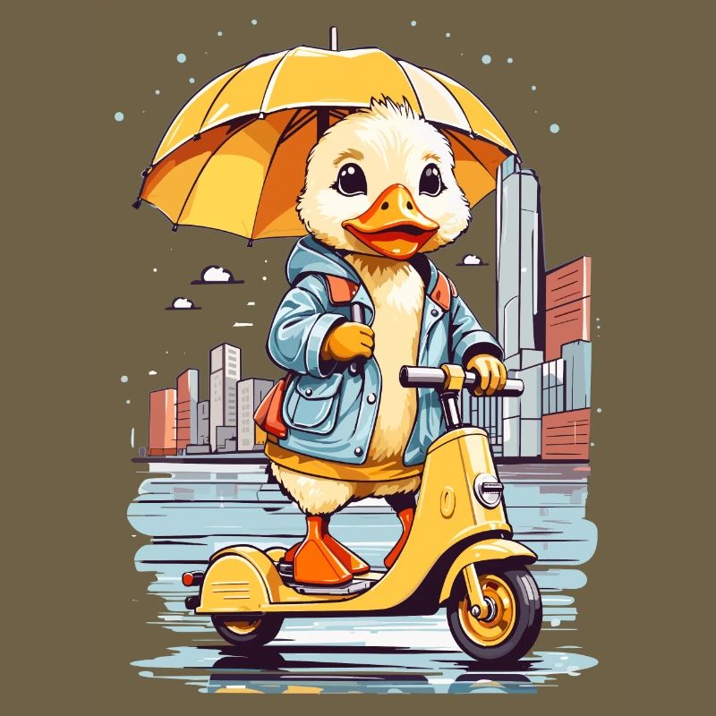 Ente mit Roller