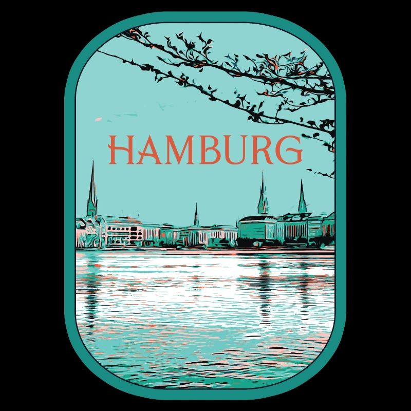 Illustration Paysage Fluvial Hambourg