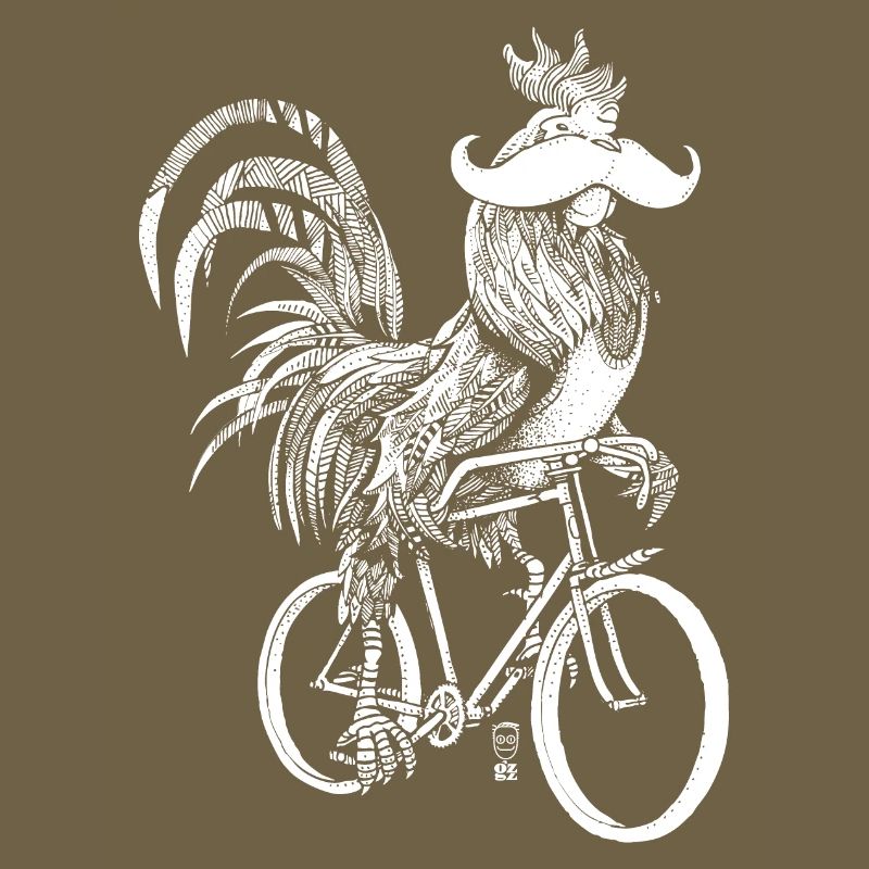 Coq & Bicycles - version blanche