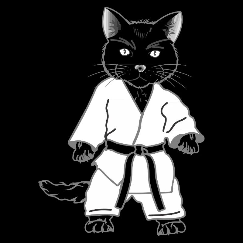 Karaté chat en ceinture noire