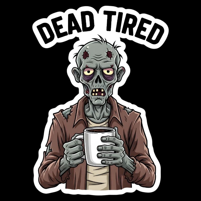 Dead Tired Lustiges Zombie mit Kaffe Tasse