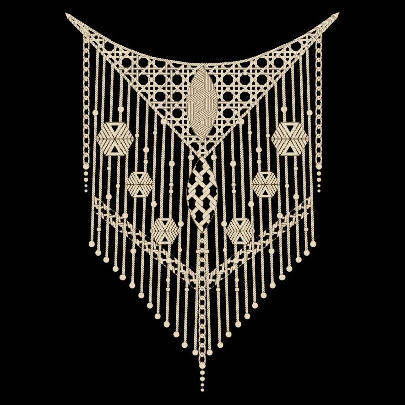 Feines Makramee-Ornament mit geometrischen Details