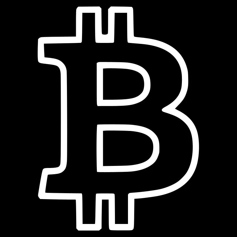 Bitcoin Logo Outline Neon Minimalist