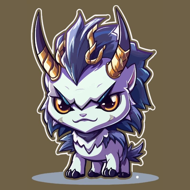 Small Chibi Style Horned Dragon