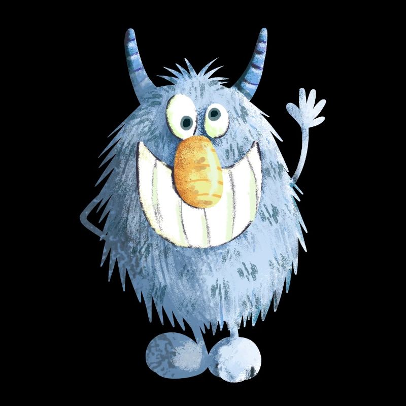 Blaues Grinse Monster
