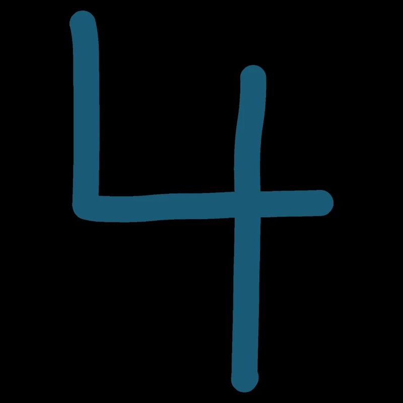 4 Nummer vier Zahl Geburtstag