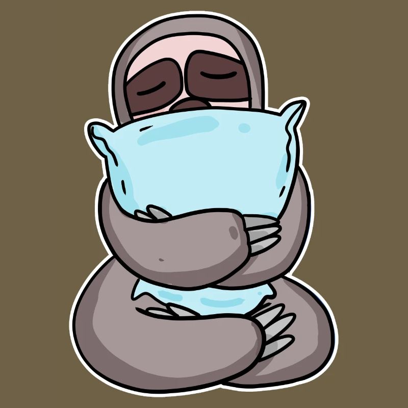 Sloth with pillow