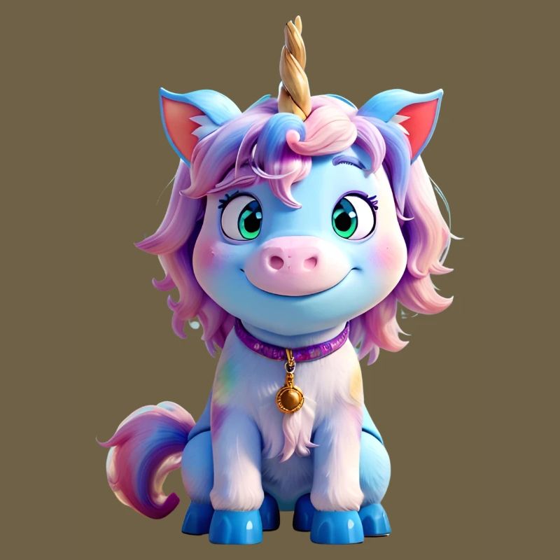 Buntes 3D-Einhorn
