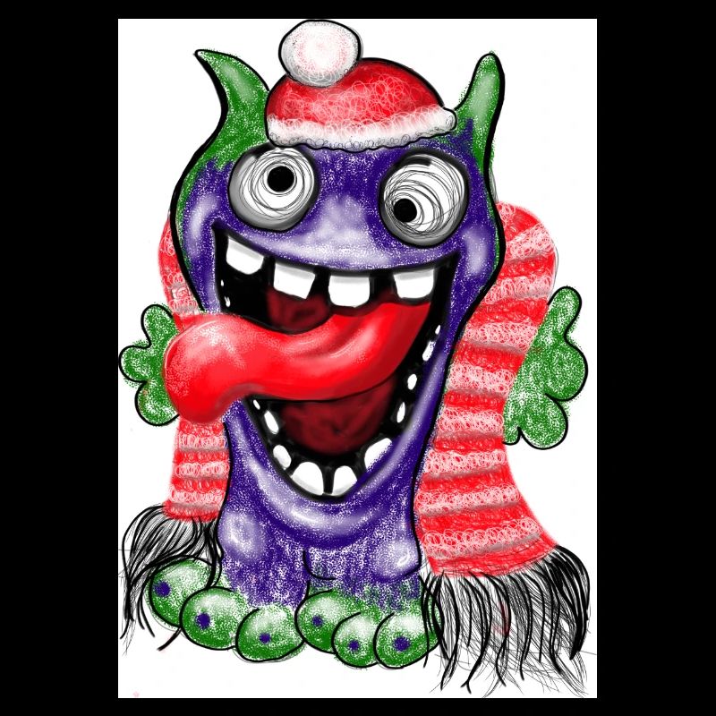 Lustiger Monster im Weihnachtsstil