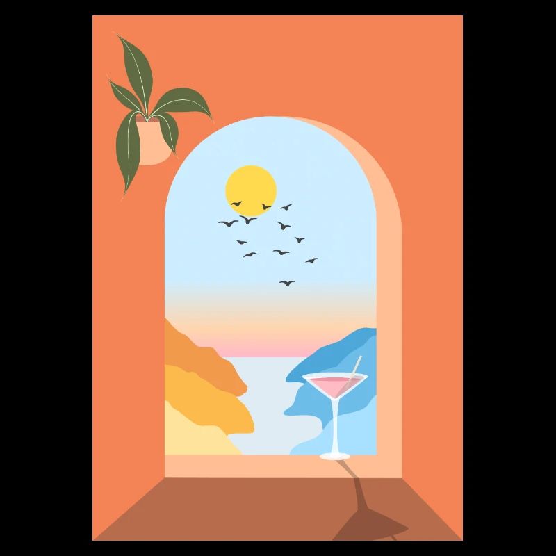 Vue de la fenêtre en vacances