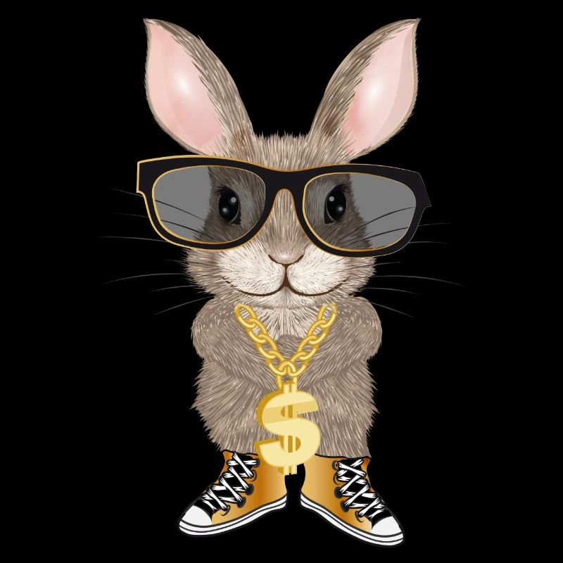lapin mignon comme hip hopper avec des lunettes cool