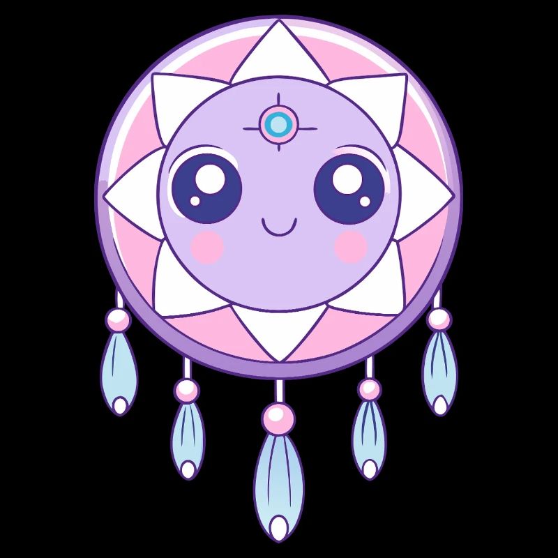 Attrape-rêves kawaii rose et violet