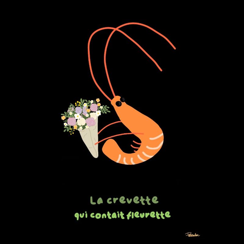 Crevette florale et bouquet joyeux