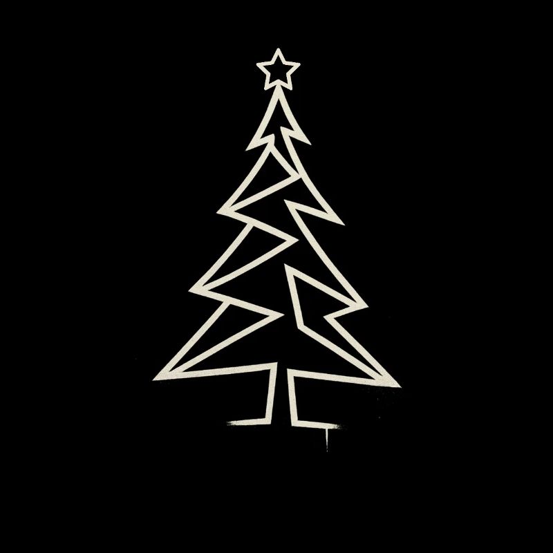 Urban Weihnachtsbaum – Eckiges One-Line-Art Design