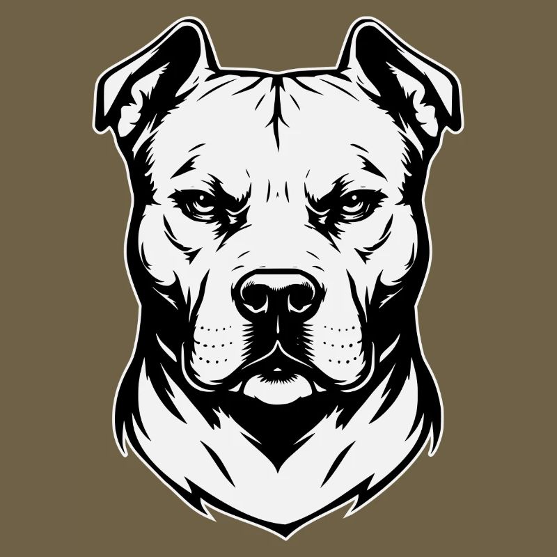 Conception de tête de pitbull noir et blanc