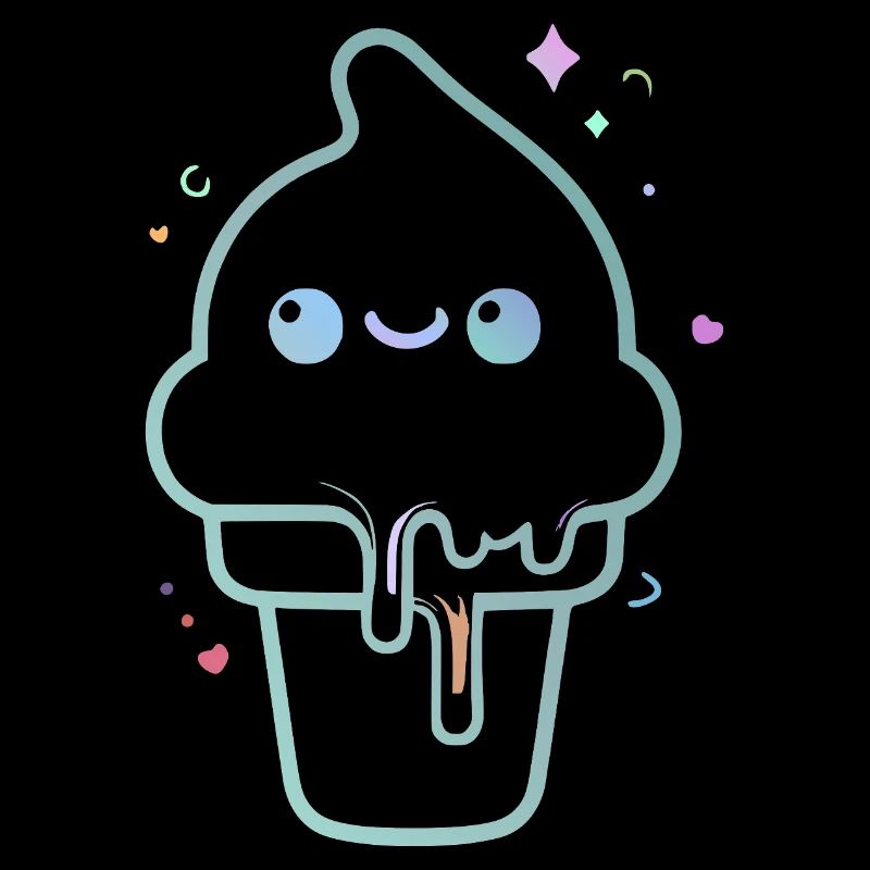 Glace kawaii pastel scintillante