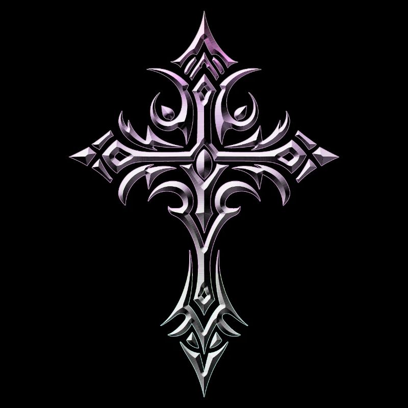 Crimson Lilac Ornate Cross