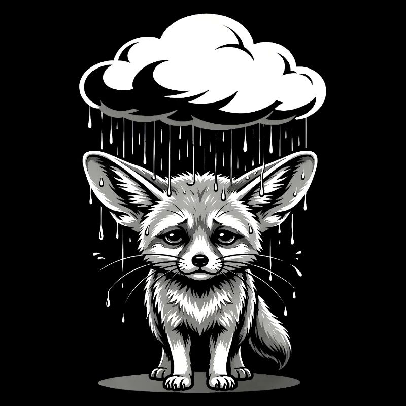 Fennec Desert Fox - Emotional Retro Motif