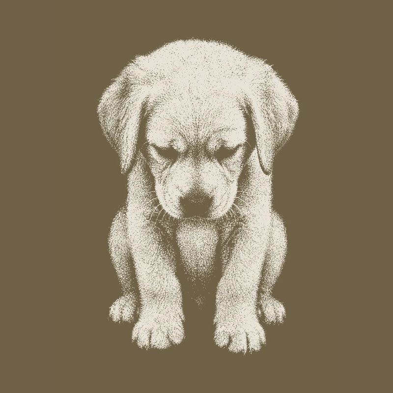 Chiot labrador triste Art mignon mignon