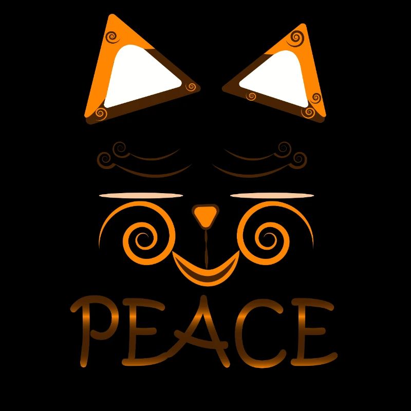 Peace Cat – Cute Spiral Eyes Cat Design