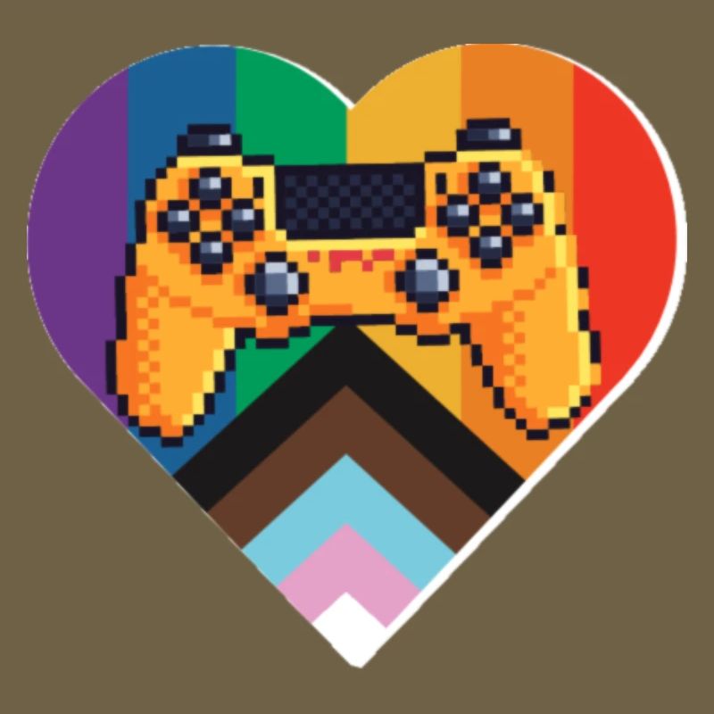 Pixel-Controller Herz im Regenbogen