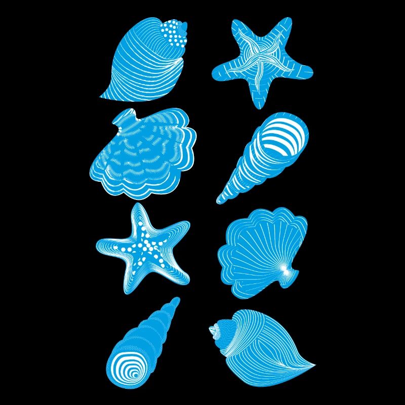 Muscheln und Seesterne