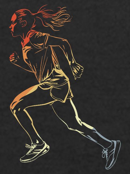 Runner Drawing Retro Style