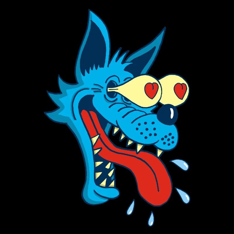 Cartoon Wolf in Love