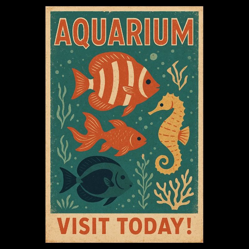Vintage Tropical Fish Poster - Retro Acquat Art