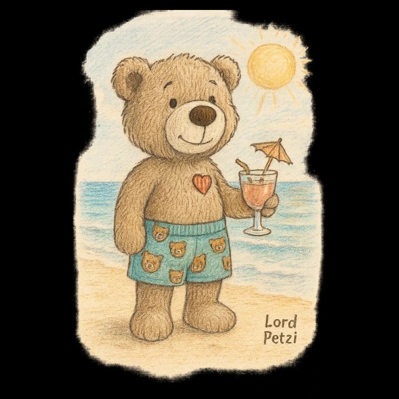 Lord Petzi on the beach