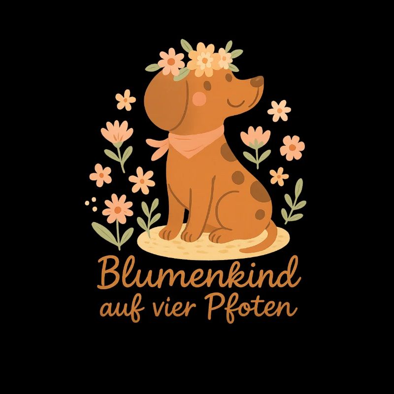 Dackel Sticker Shirt Boho Hund Blumen Geschenk